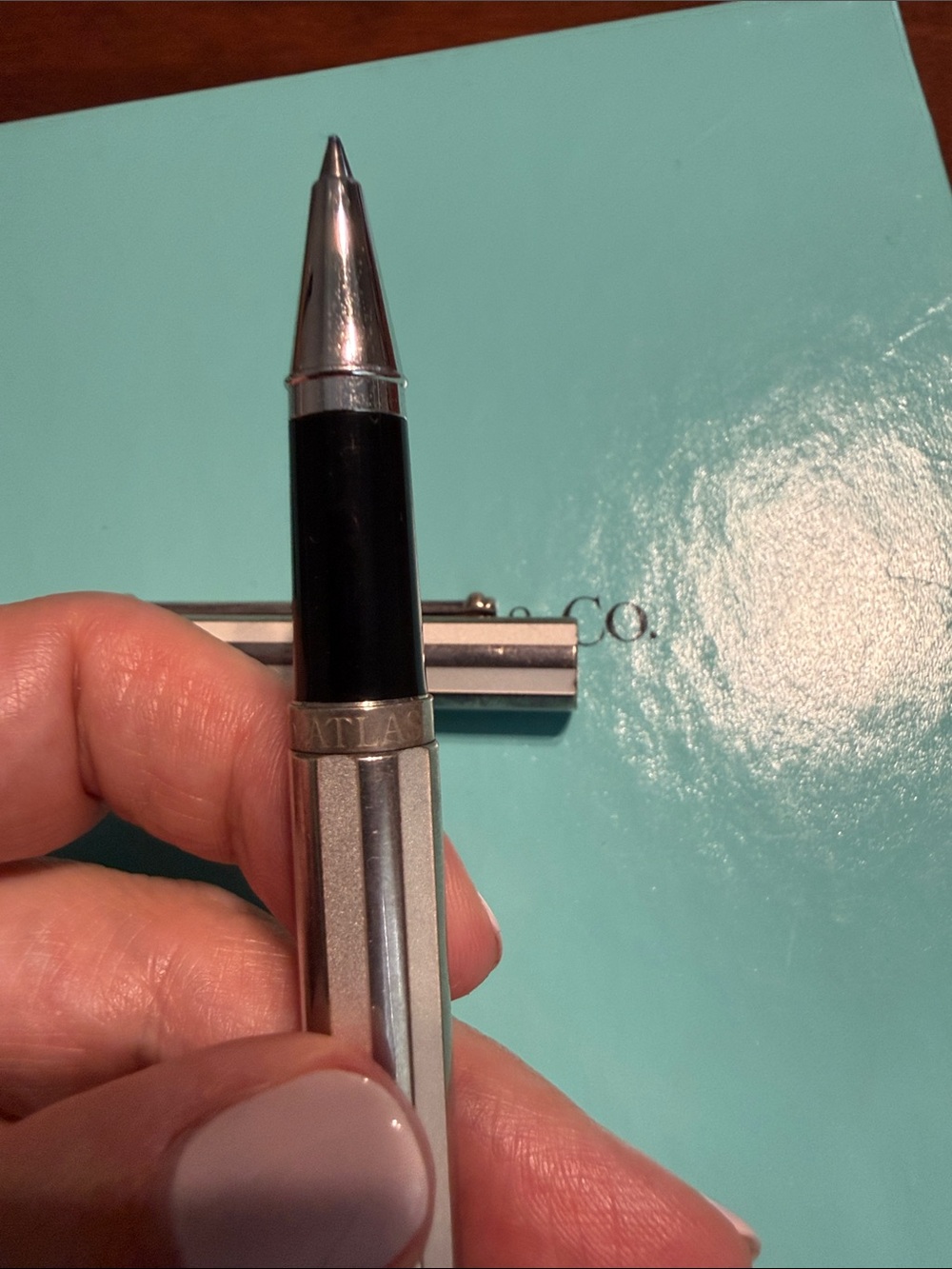 Tiffany & Co. Atlas Silver Pen on Tiffany Blue Box - Picture 7 of 9